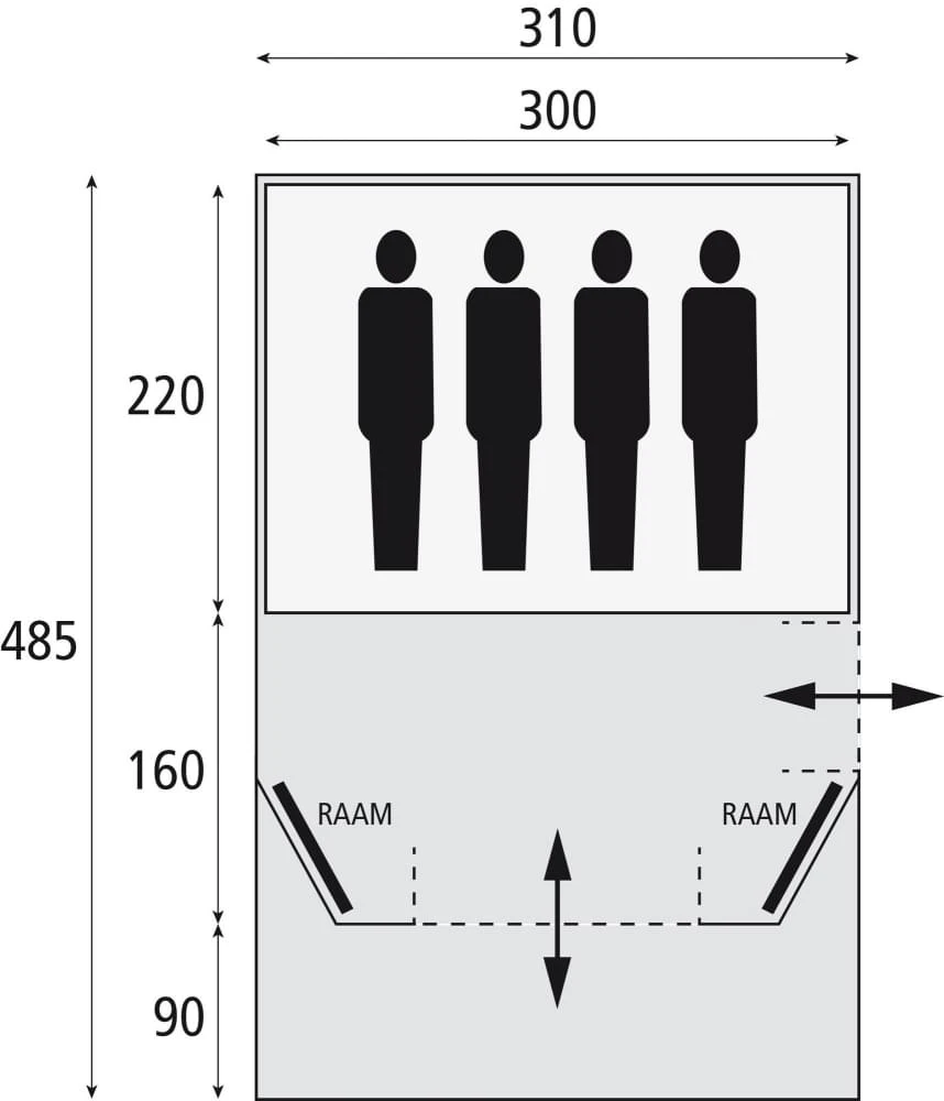 DWS Key Largo 300 - 4 Persoons Tent Groen - Afbeelding 2