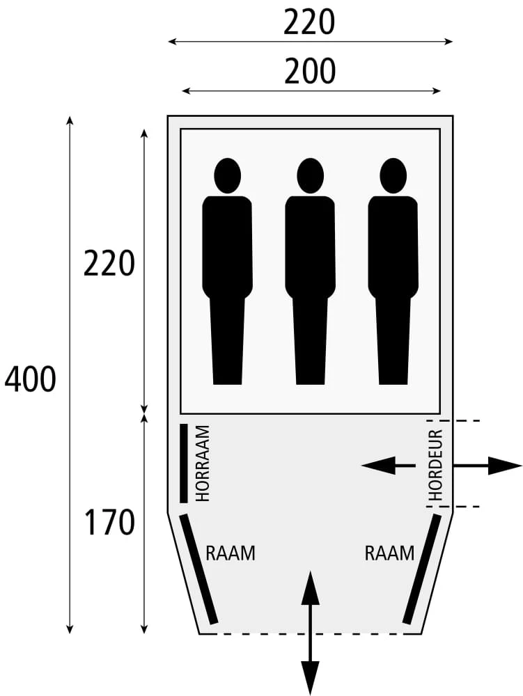 Safarica Blackhawk 220 - 3 Persoons Tent Grijs - Afbeelding 2