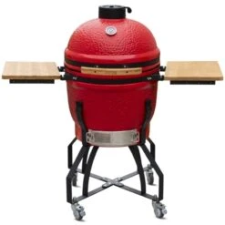 Outr Large Kamado Barbecue Met Onderstel En Side Tables Rood