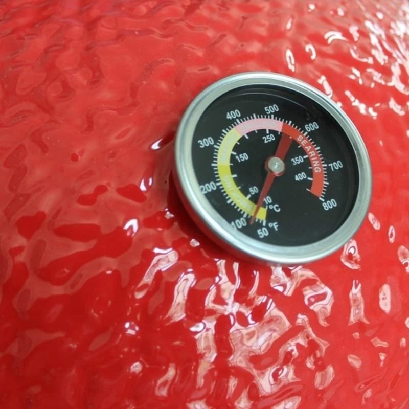 Outr Large Kamado Barbecue Met Onderstel En Side Tables Rood - Afbeelding 2