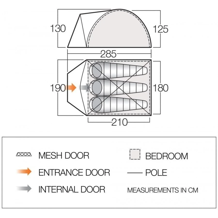 Vango Alpha 300 CLR / 3 Persoons Tent Blauw - Afbeelding 2