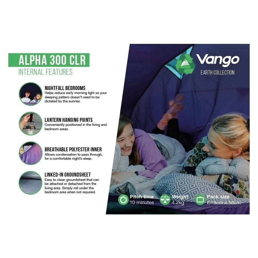 Vango Alpha 300 CLR / 3 Persoons Tent Blauw - Afbeelding 4